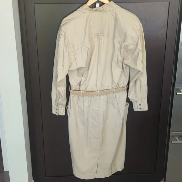 Vintage 80's Liz Claiborne Tan Belted Jacket Dress - Size 12 Good Condition - Picture 6 of 10